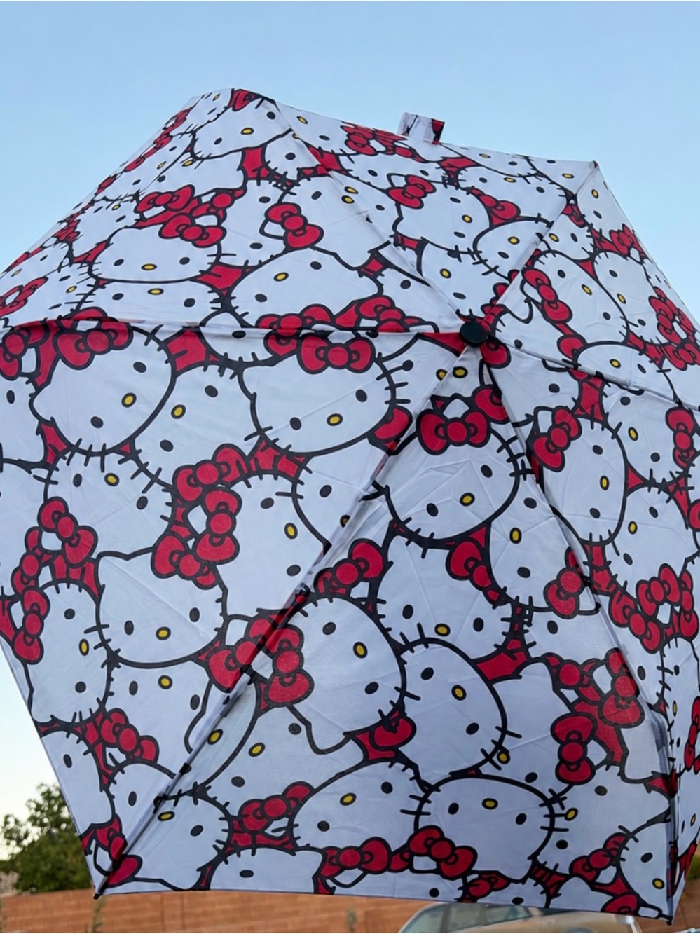 Hello Kitty Red Bow Pattern Umbrella - White Background